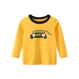 Boys T Shirt Tops Long-Sleeve  Toddler Baby Girls Kids Children Cotton Fashion Autumn Spring Print Car for 2 3 4 5 6 7 8 Years