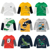 Boys T Shirt Tops Long-Sleeve  Toddler Baby Girls Kids Children Cotton Fashion Autumn Spring Print Car for 2 3 4 5 6 7 8 Years