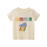 Mqtime Summer Children's T-Shirt Kids Cartoon Tops Tees Tee Baby Boys Girls Shirt T Shirt Size 2-8 Year Cotton Boy Clothing Fashion New