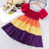 Mqtime  Baby Girls Dress New Summer Kids Girl Princess Dresses Floral Sweet Dress Lovely Casual Costume Children Clothing