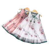 Mqtime Korean Baby Girls Summer Dress Bowknot Sleeveless Casual Dresses Sundress Princess Print Toddlers Kids Lovely Dress For2-10years