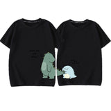 Mqtime New Dinosaur Printing Couple T Shirts Family Matching Clothing Cotton Soft Comfortable Short Sleeves Top Tee Family Outfits