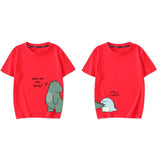 Mqtime New Dinosaur Printing Couple T Shirts Family Matching Clothing Cotton Soft Comfortable Short Sleeves Top Tee Family Outfits