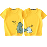 Mqtime New Dinosaur Printing Couple T Shirts Family Matching Clothing Cotton Soft Comfortable Short Sleeves Top Tee Family Outfits