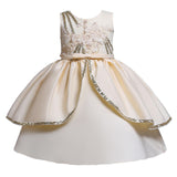 Mqtime 2 Ways Wear Girl Elegant Princess Dress Flower Girl Party Dress For Birthday Kids Girl Ball Gown Wedding Dress