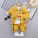 Mqtime New Spring Autumn Children Cotton Clothes Baby Boys Girls T Shirts Jacket Pants 3Pcs/sets Infant Kids Fashion Toddler Tracksuits