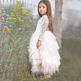 Winter Girls Dress 2021 Girls Clothes Princess Party Dress Backless Lace Tutu Layered Dress Elegant Ceremony Teenage Costume