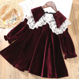 Gooporson Fashion Kids Clothes Fall Kids Dresses for Girls Velvet Long Sleeve Princess Dress Vestidos Autumn Children Costume