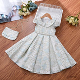 Mqtime Satin A-Line Cute Dress Girls Birthday Floral Print Dresses Children Clothing Casual Princess Party Clothes With Bow