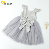 Ma&Baby 1-7Y Summer Princess Toddler Kid Child Girls Tutu Dress Party Wedding Birthday Dresses For Girl Pearl Bow Costumes