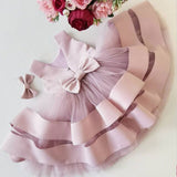 Mqtime Flower girl baby birthday Party Prom Sequin princess dress girl baby lace Sequin mesh puff dress vestidos de fiesta