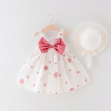 Mqtime New Fashion Baby Girl Dresses Princess clothing Cute 2pcs set Party Cotton Flower  Children  Bow Hat Sleeveless Sweet 1-3Y