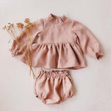 Princess Baby Girls Clothes Sets Summer Spring Linen Cotton Girls Blouse + Bottom Shorts 0-2 Y Baby Girl Clothing Outfits