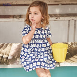 Kids Frocks 2021 New Summer Baby Girls Clothes Brand Dress Toddler Cotton Dot Bunny Flower Print Dresses for Kids 2-7 Years