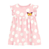 Kids Frocks 2021 New Summer Baby Girls Clothes Brand Dress Toddler Cotton Dot Bunny Flower Print Dresses for Kids 2-7 Years