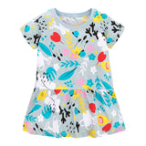 Kids Frocks 2021 New Summer Baby Girls Clothes Brand Dress Toddler Cotton Dot Bunny Flower Print Dresses for Kids 2-7 Years