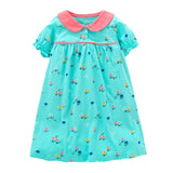 Kids Frocks 2021 New Summer Baby Girls Clothes Brand Dress Toddler Cotton Dot Bunny Flower Print Dresses for Kids 2-7 Years