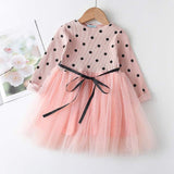 Mqtime  Girls Princess Patchwork Dress New Fashion Party Costumes Kids Bowtie Casual Outfits Baby Lovely Suits for 2 7Y