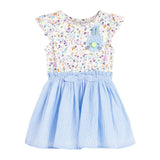 Mqtime  Summer Baby Girl Clothes Children Unicorn Denim Color Sundress Pinafore Sleeveless Dress for Kids 2-7 Years