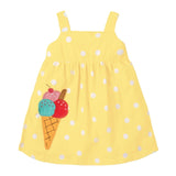 Mqtime  Summer Baby Girl Clothes Children Unicorn Denim Color Sundress Pinafore Sleeveless Dress for Kids 2-7 Years