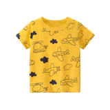 2021 Summer T-shirt for Boys Space Airplane Print T Shirt Kids Tops Tees Short Sleeves Cartoon Baby Clothes 2-10 Years Dropship