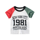 Letters Print T Shirt Boys Girls Summer Kid Clothes Unisex Figure T-shirts for Boy Cotton Top Tee Children's Clothing Dropship