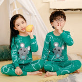 Mqtime Boy Sets for Cotton Pajamas Teenager Girls Sleepwear Baby Kids Cartoon Animal Pyjamas Autumn Winter Long Sleeved Nightwear