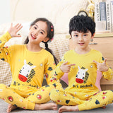 Mqtime Boy Sets for Cotton Pajamas Teenager Girls Sleepwear Baby Kids Cartoon Animal Pyjamas Autumn Winter Long Sleeved Nightwear