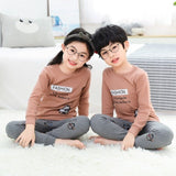 2021  Kids Boy Girls Clothing Pajamas Set 100% Cotton Children Sleepwear 2 Pieces Cartoon Tops+Pants Toddler Clothes Pyjamas Kids