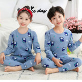 2021  Kids Boy Girls Clothing Pajamas Set 100% Cotton Children Sleepwear 2 Pieces Cartoon Tops+Pants Toddler Clothes Pyjamas Kids