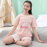 Mqtime Boys Girls Pajamas New Summer Short Sleeves Children's Clothing Sleepwear Cotton Pyjamas Sets For Kids 4 6 8 10 12 14 15Years