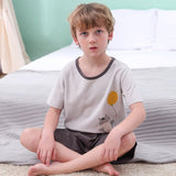 Mqtime Boys Girls Pajamas New Summer Short Sleeves Children's Clothing Sleepwear Cotton Pyjamas Sets For Kids 4 6 8 10 12 14 15Years