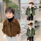 Mqtime Autumn Baby Boys Girls Solid Color Corduroy Coat Korean Japan Style Children Clothing Baby Boy Girl Long Sleeve Jacket Kids Coat