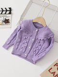 Mqtime Teenster Fall Girls Cardigan Cute Flower Embroidery Baby Children Tops Fashion Winter Toddler Kids Sweaters Princess Outfits