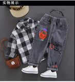 Mqtime Fall Winter Casual Plus Velvet Pants To Keep Warm Thicken Boy Jeans Elastic Waist Harem Bottoms 2-7 Years