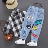 Mqtime Fall Winter Casual Plus Velvet Pants To Keep Warm Thicken Boy Jeans Elastic Waist Harem Bottoms 2-7 Years